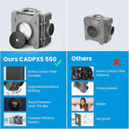 CADPXS Shield-550 Negative Machine Airbourne Cleaner HEPA Scrubber Water Damage Restoration Equipment Air Purifier, Air Scrubbers Grey
