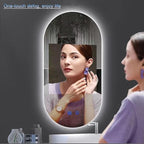 Bathroom Mirror with LED Lights，Bathroom Led Mirror ，Backlit Bathroom Mirror ，LED Mirror for Bathroom，Backlit Lighted Makeup Mirror，with Touch Sensor/Dimming/Demister pad(A,H100*W50cm/H39.4*W19.7IN)