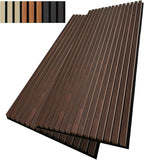 Wood Slat Wall Panel, 48'' x 24'' Wood Panels for Wall, 3D Soundproof Wall Panels, Large Acoustic Panels for Interior Ceiling and Wall Decor Noise Reduction, 2 Pack, Walnut