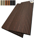 Wood Slat Wall Panel, 48'' x 24'' Wood Panels for Wall, 3D Soundproof Wall Panels, Large Acoustic Panels for Interior Ceiling and Wall Decor Noise Reduction, 2 Pack, Walnut