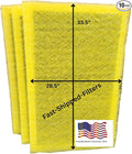 Fast-Shipped-Filters 10 Pack 30x36 Replacement Filter Pads Compatible with MicroPower Guard One Hour Air Cleaner Refill Yellow (10, Yellow, 30x36)