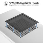 MoKo 140mm Dust Filter for Computer Cooler Fan, [4 Pack] Magnetic Frame PC Fan Dust Mesh PC Cooler Filter Dustproof PVC Cover Computer Fan Grills - Black