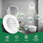 Soffit Vents 4 Inch, Round Exhaust Air Vent Cover with Built-in Fly Screen for Bathroom Kithchen Office Home, White 2P 100mm
