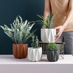 Outdoor Succulent Plantpot Cactus Plant Container Cement Flowerpot Container Modern Simple Planter Flower Vase Meat Plant Cement Container Concrete Flower Plant (Gray1 13cm*11.5cm) (Gray1 13cm*11.5cm)