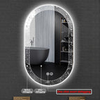 Irregular Bathroom Mirror with 3 Colour LED Light, Wall Mounted Makeup Mirror with Touch Switch and Demister Pad, Energy-Saving LED Smart Mirrors, Dimmable(C,23.6 * 47.2in/60 * 120cm)