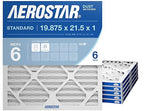 Aerostar 19 7/8 x 21 1/2 x 1 MERV 6 Pleated Air Filter, AC Furnace Air Filter, 6 Pack (Actual Size: 19 7/8"x21 1/2"x3/4")
