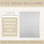 4 Pcs 203368 Air Pre Filter 16'' x 12.5'' Fit for Honeywell Air Cleaner F300E1019 F300A1625 F50F1073 F50F F300E