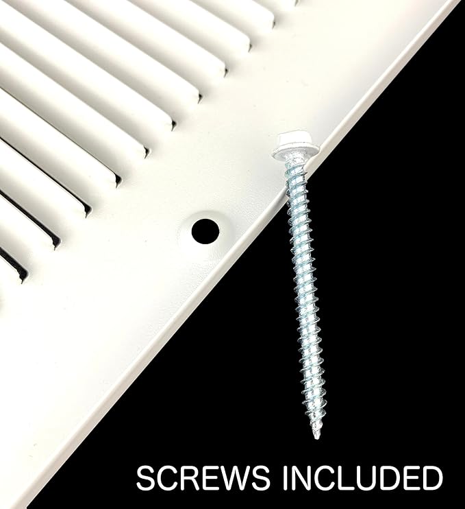 [2 Pack] Fits 24x6 Duct Opening | Steel Return Air Grille by Handua | Vent Cover Grill for Sidewall and Ceiling | White | HVAC Cold Air Intake Grille | Outer Dimensions: 25.75"W X 7.75"