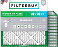 Filterbuy 14x14x1 Air Filter MERV 8 Essential Dust & Allergy Defense (12-Pack), Electrostatic Pleated HVAC AC Furnace Filters Replacement, Made in USA (Actual Size: 13.75 x 13.75 x 0.75)