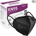 Miuphro KN95 Disposable Face Mask 25 Pack 5-Ply Breathable Safety Masks Against PM2.5, Disposable Respirator Protection Mask for Men and Women Black