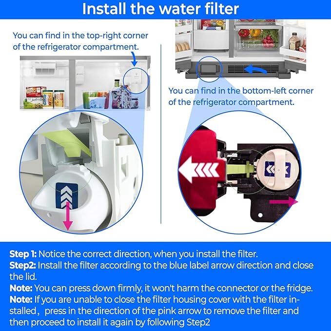 Waterdrop EDR1RXD1 Replacement for Filter 1, W10295370A, EDR1RXD1B, P8RFWB2L, P4RFWB, WD-F38, 46-9081, 46-9930 Refrigerator Water Filter, 4 Pack
