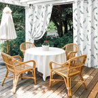 Leaf Outdoor Curtains for Patio Summer Jugal Leaves Pastoral Plant Waterproof Outside Curtains with Grommet Top Weatherproof Curtain for Cabana Pergola Gazebo, 2 Pack, 54" W x 84" L