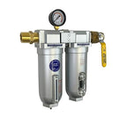 1/2" NPT Industrial (2-Stage) Coalescing Filter Removes Oil, Moisture Vapor Aerosols and in Line Desiccant Bead Air Dryer for Compressed Air Lines