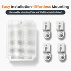 QILIPSU Waterproof Junction Box IP67 Outdoor Plastic Electrical Project Enclosure Weatherproof with Mounting Plate, Wall Brackets, Hinged Grey Cover 8.6"x6.7"x4.3"
