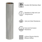PATIKIL 40" L x 16" W Woven Wire Mesh, 100 Mesh 304 Stainless Steel Air Vent Filter Screen with Gloves for Window Security Vent Cover Filtration Animals Fence