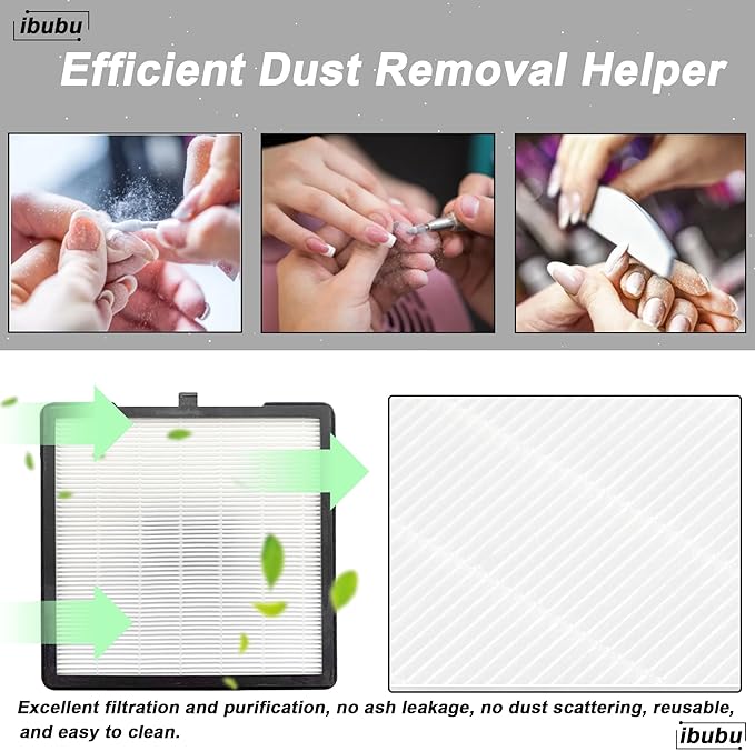 Nail Dust Collector Replacement Filters,1 Pack Nail Tech Dust Collector Filter Square for Electric Nail Dust Collector Machine Manicure Store