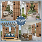 Wood Grain Outdoor Curtains for Patio Claws Animals Wooden Vintage Waterproof Outside Curtains with Grommet Top Weatherproof Curtain for Cabana Pergola Gazebo, 2 Pack, 54" W x 108" L