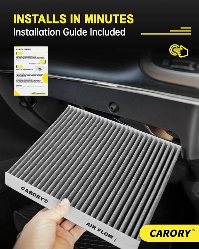 2 Pack Cabin Air Filter w/Activated Carbon for Toyota Camry, Corolla, RAV4, Highlander, Lexus RX350, NX300, GX460, Subaru Legacy, Outback, Jaguar F-Pace, Land Rover Discovery, and More