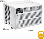 Whirlpool 18,000 BTU 230V Window Air Conditioner with Supplemental Heat, Window Mounted AC Unit with Heater for Apartment, Living Room, Bedroom, Large Rooms up to 1000 Square Feet