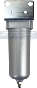 HEAVY DUTY HIGH FLOW COMPRESSED AIR IN-LINE PARTICULATE FILTER WITH METAL BOWL, 3/4" NPT PORTS, 140 CFM, VISIBLE SIGHT GLASS, 5 MICRON ELEMENT