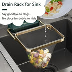 50Pcs Kitchen Residue Mesh Bag Sink Strainer Collapsible Food Catcher Square Bracket Corner Hanging Drain Basket Filter Screen Holder for Waste White 1pcs