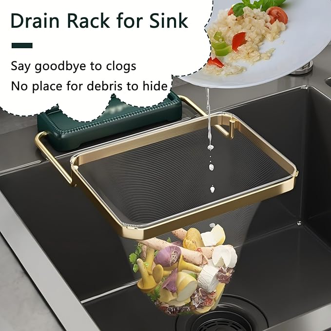 Kitchen Food Waste Filter Basket with 50Pcs Mesh Bag Collapsible Residue Filter Screen Holder Square Bracket Corner Hanging Drain Rack Sink Strainer Green 2pcs