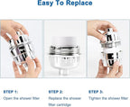 NearMoon 15 - Stage Replacement Cartridge Universal High Output Shower Filter with VC, Reduce Hard Water, Heavy Metal Impurity, Improve Skin & Hair, Fit Any Similar Filter (4 pack)