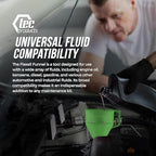 TEC Products FlexAll Long Flexible Funnels - Automotive Oil Funnel with Hose, Durable Nitrile Rubber for Oil Change, Transmission Funnel Fluid, Diesel, Fuel, Gas - Made in USA - Green (16 x 5 Inches)