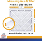 Filter King 10x28x1 Air Filter | 4-PACK | MERV 13 HVAC Pleated A/C Furnace Filters | MADE IN USA | Actual Size: 9.5 x 27.5 x .75"