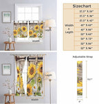 Farmhouse Sunflowers Bedroom Curtains 72 Inch Length, Window Curtains Tab Top, Rustic Barn Doors Flowers Butterfly Wooden Light Filtering Window Treatments Drapes 52"x72" 2 Panel