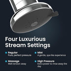AquaTru Shower - High Pressure Shower Filter Removes Impurities from Hard Water to Support Healthy Skin, Scalp, Hair, Reduce Breakage, and Enhance Your Beauty and Self-Care Routine (Polished Chrome)