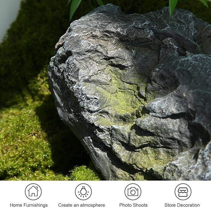 Outdoor Fake Rock Cover Realistic Lightweight Fiberglass Artificial Landscape Boulder Enclosure Protection Dome for Well Pump Septic Tank Electrical Boxes R (Q)