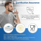 PUREPLUS 5 Micron 20" x 2.5" Whole House CTO Carbon Sediment Water Filter Cartridge Compatible with C1-20, EP-20, HX-CB-25-2010, F3WCB32, Pack of 1