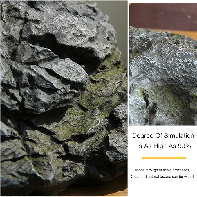 Outdoor Fake Rock Cover Realistic Lightweight Fiberglass Artificial Landscape Boulder Enclosure Protection Dome for Well Pump Septic Tank Electrical Boxes R (I)