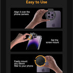 Fotorgear 67mm Phone Filter Storage Bag, Leather filter storage bag Clip On Filters Kit for Phone & Camera 67mm Adapter Ring, Phone Lens Clip Compatible with iPhone(Bag Only)