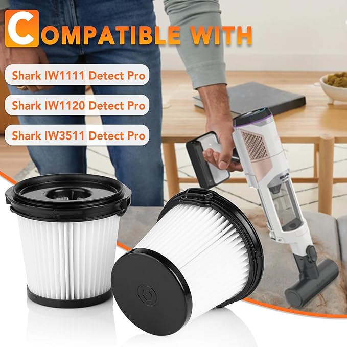3 Pack IW3511 Handheld Vacuum Pre-Motor Filter For Shark IW3511 IW1120 IW1111 Detect Pro Lightweight Cordless Stick Vacuum Cleaner BU3521, BU3120, BU3520C