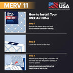 BNX TruFilter 16x25x1 Air Filter MERV 11 (12-Pack) - MADE IN USA - Allergen Defense Electrostatic Pleated Air HVAC AC Furnace Filters for Allergies, Dust, Pet, Smoke, Allergy MPR 1200 FPR 7