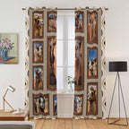 2 Panel Kitchen Cafe Curtains, Desert Camels Sunlight Filtering Nature Air Through, Home Decor Window Covering Tier Curtains for Living Room 104W x 90L inch Western Wildlife Brown Animals Country