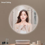 Led Mirror for Bathroom,Bathroom Mirrors for Vanity,Shatter-Proof,with Dimming & 3 Color Modes,Heated Demister Pad,Anti-Fog,Hanging Vanity Mirror,Easy to Install, Easy to Clean (Size : 70x70cm)
