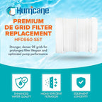 Hurricane Filters HF-DE60-SET - 60 Square Feet DE Grid Filter Replacement for PFS3060, FG-2005, FC-9550, Hayward DEX6000 DA/DS - Best Value USA DE Grid Pool Filters
