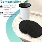 NewKe 12 Pack Natural Carbon Filter Refills for Chef'n 401-420-120 EcoCrock Counter Compost Bin, Indoor Compost Buckets, Carbon Filter Replacements Approx 6-1/2 x 5 Inches 3/8 Inch Thick