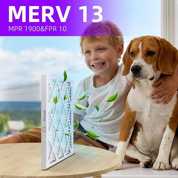 18x18x1 (4-Pack) MERV 13 Pleated Air Filter (Actual Size: 17.75"x17.75"x0.75") MPR 1900 & FPR 10, Furnace Air Filters,18x18x1 air filter
