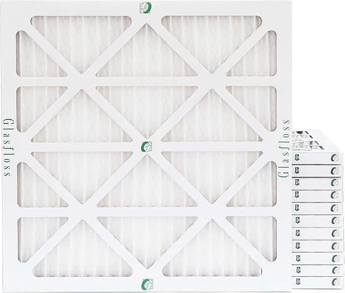 Glasfloss ZL 12x12x1 MERV 13 (FPR 10) Air Filters for AC and Furnace. Case of 12. Actual Size: 11-1/2 x 11-1/2 x 7/8
