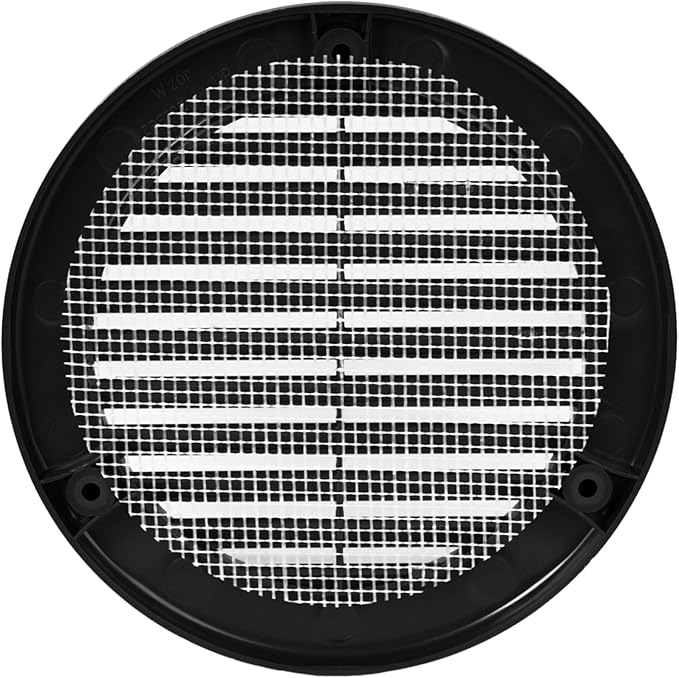 Vent Systems 4" Inch (Opening Dimensions) - Pack of 100 - Black Soffit Vent Cover - Plastic Round Air Vent Grille - Built-in Mesh Screen - HVAC Register Louver for Bathroom, Home, Kitchen