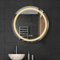 LTSRLL Frameless Illuminated LED Bathroom Wall Mirror with Touch, Demister Pad and Dimmable Lights & 3 Colors for Makeup Shaving and Bath Vanity IP44(Translucent,80cm/31.5in)