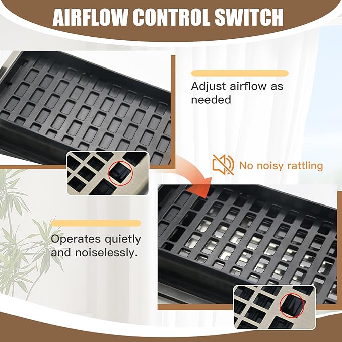 Air Floor Vent Adjustable Register 4x12 Inch Floor Register Vents for Home Floor Register Vents Bronze Color