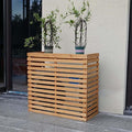 Wood Air Conditioner Fence Screen - Hide Outdoor Unit Stylishly with Tall Weatherproof Shutters Central Air Conditioner Covers (Pear Color L85Xw35Xh80Cm)