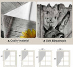 Funny Farm Animals Swag Valances for Windows, Vintage Barn Grey Sunflowers Rod Pocket Kitchen Curtains Valance, Small Window Curtains Swag for Cafe Bathroom Living Room, 2 Panels, 28x36 inch