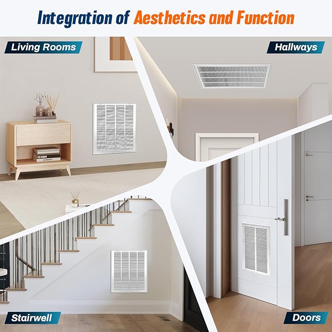 Fancat Return Air Filter Grille for 20x25 Ducts, Steel Air Vent Cover with Removable Door for 1" Filters | Fits Sidewall & Ceiling | Outer Size: 22 5/8" W x 27 5/8" H