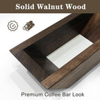 Coffee Filter Holder Magnetic, Solid Walnut Wood Coffee Filter Storage Organizer for Coffee Station, Holds Up to 50 V60-Style Cone Paper Filters, Side Mount for Espresso Machine or Fridge